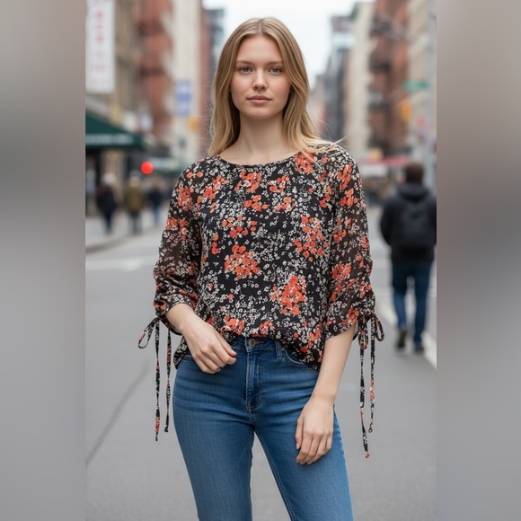 A Love Story Tops - A Love Story junior ladies “Elisabeth” May Bloom Bohemian Blouse NWT! Size XL